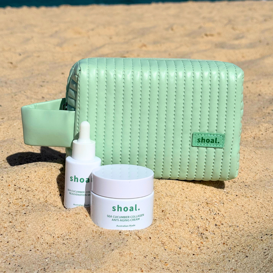 Shoal Quilted Cosmetic Pouch in Soft PU Leather