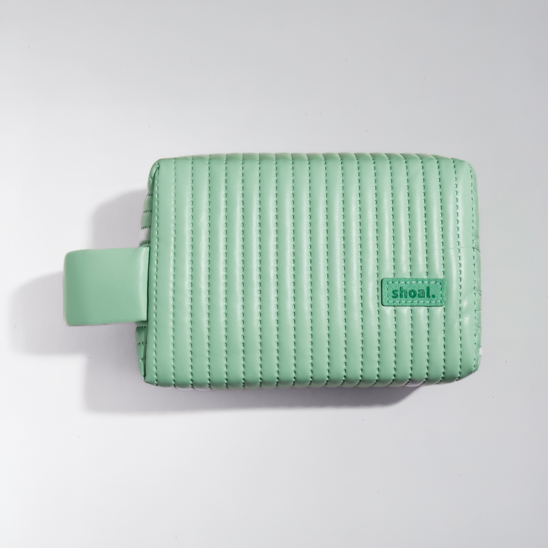 Signature Shoal Cosmetic Pouch – Quilted PU Leather Design