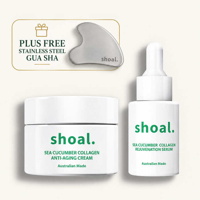 Shoal Sea Cucumber Collagen Anti-Aging Cream + Serum + Gua Sha